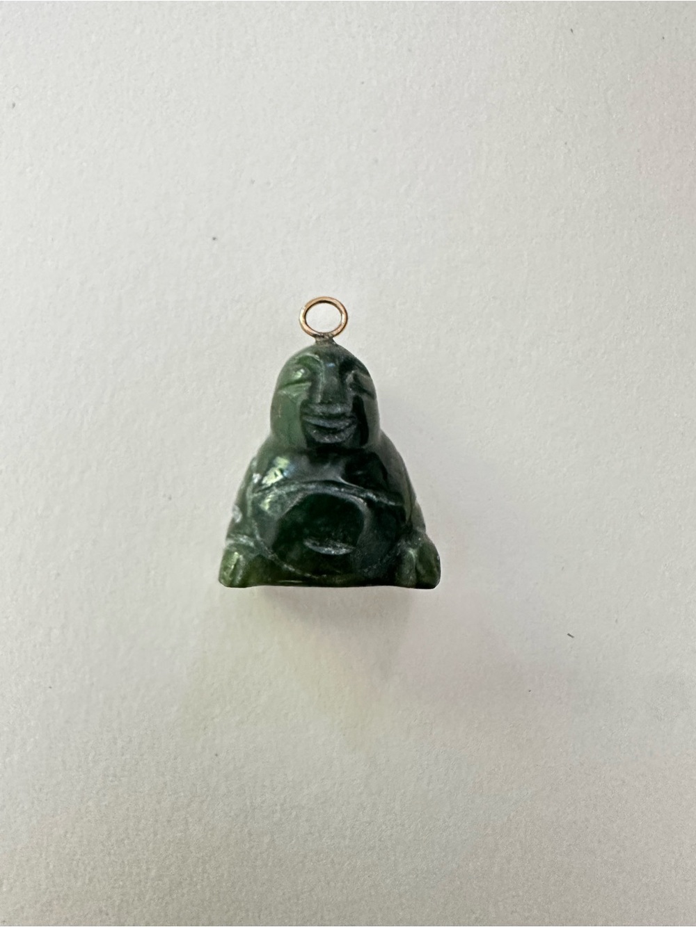 Green Jade Laughing Buddha Pendant Necklace Charm